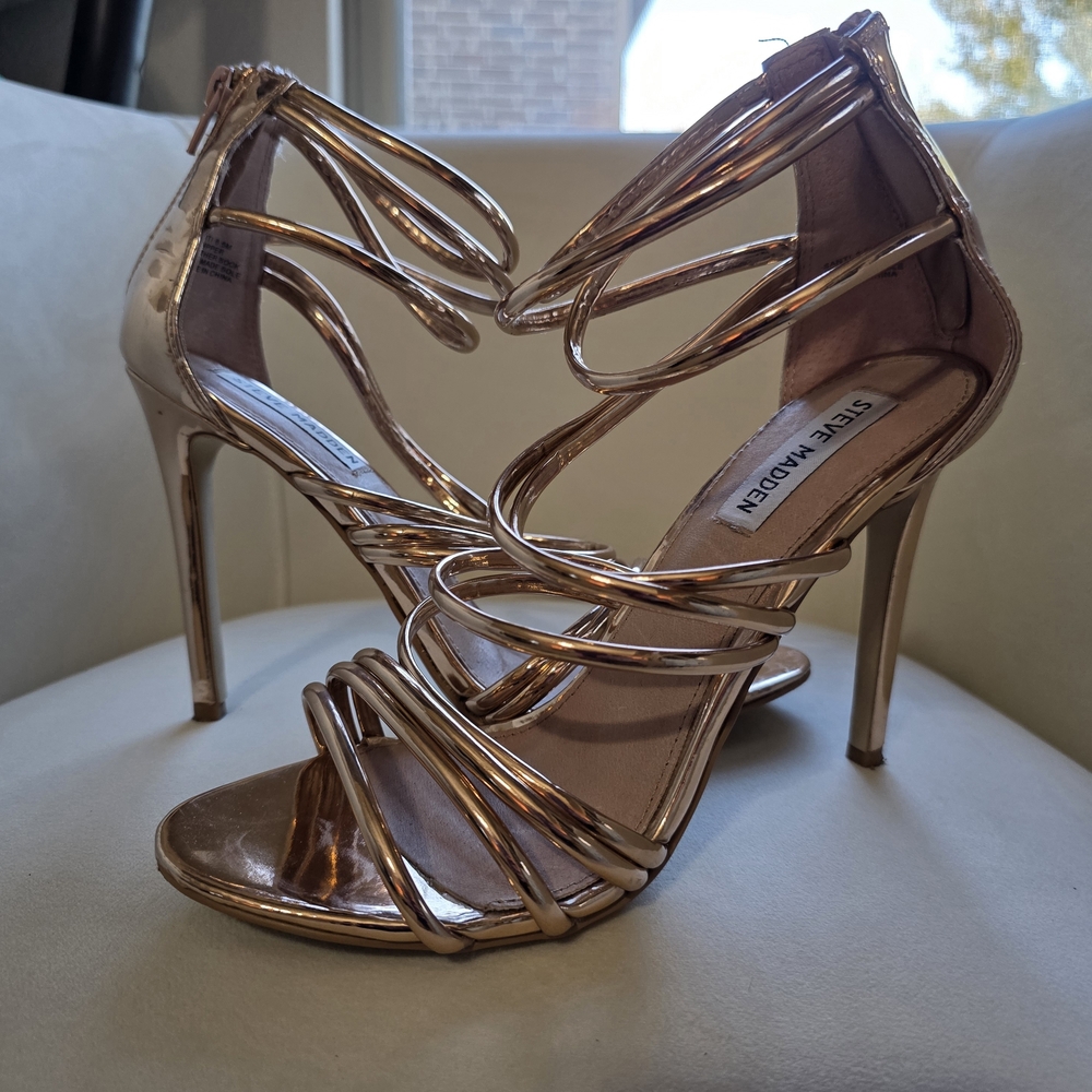 Steve Madden Metallic Strappy Heels